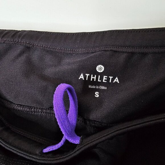 Athleta S Black Presto Bermuda Short Athletic Active Bike Pockets Gym Yoga Cycle - Picture 8 of 10